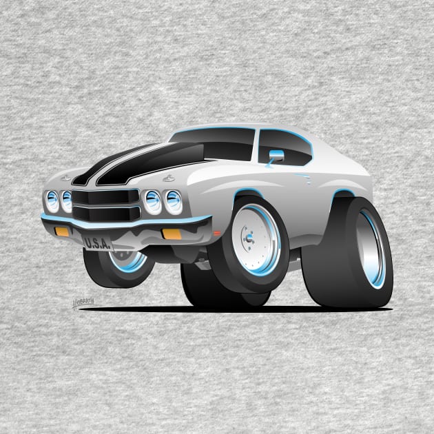 Classic 70's American Muscle Car Cartoon by hobrath